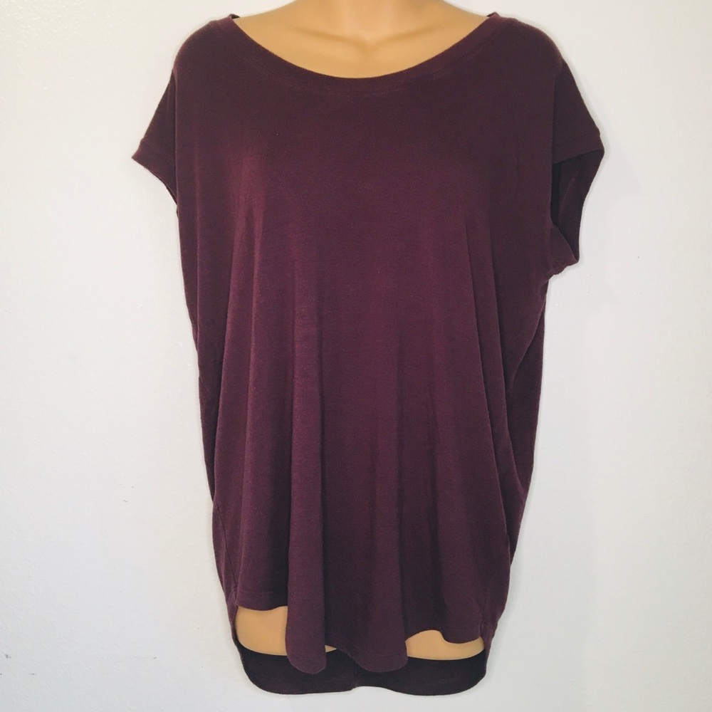 Athleta Maroon Tee Shirt size ST